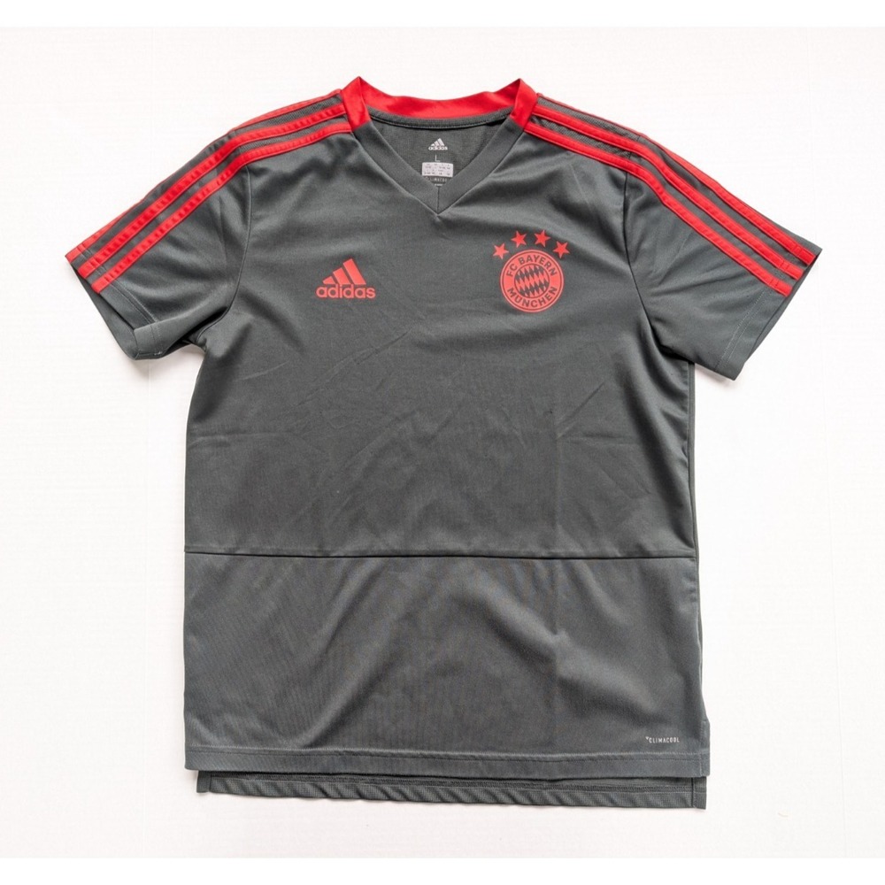 READ YOUTH LARGE FC Bayern Munchen 2018 Soccer Training Shirt Munich Gray Adidas